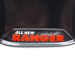 ถ้วยรองมือเปิด เบ้ากันรอย เบ้ากลม โลโก้สีแดง "Ranger" 4 ประตู 4 ชิ้น สีดำเงา สำหรับ Ford Ranger XLT Wildtrak 4x2 4x4 ปี 2022-2023